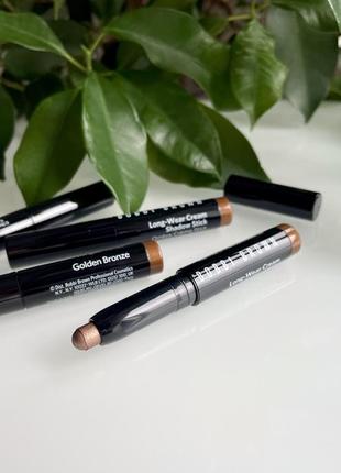 Кремовые тени bobbi brown long-wear cream shadow stick golden bronze 0.9g