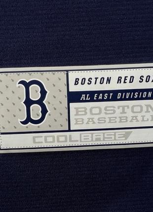 Мужская спортивная бейсбольная футболка джерси majestic red sox4 фото