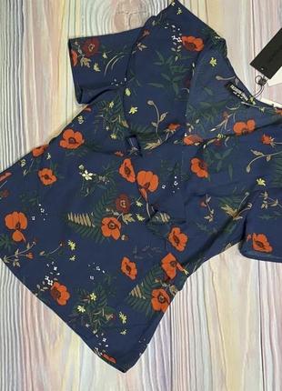 Брендова жіноча літня класна блуза на запах р. 36 fashion union