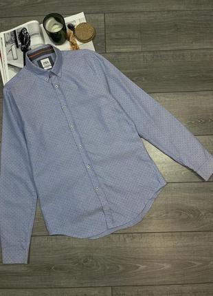 Стильна сорочка в горох zara slim fit
