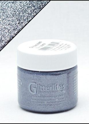 Краска для кожи angelus glitterlites gunmetal (темно-серый)