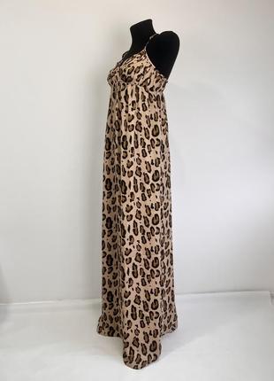 Armani exchange леопардове максі плаття з красивою спинкою, витончена довга сукня в підлогу3 фото