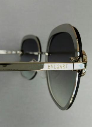 Bvlgari очки женские солнцезащитные серые в металлической оправе7 фото