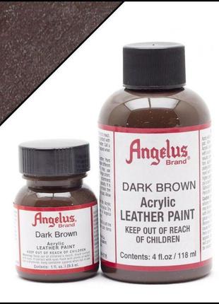 Фарба для шкіри angelus dark brown (темно-коричневий)