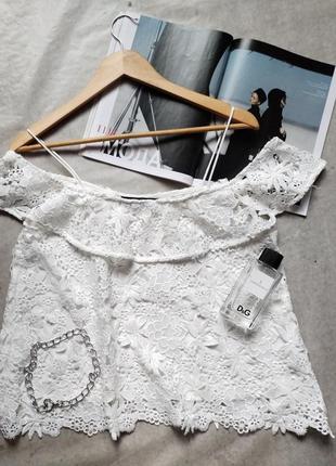 Женская блуза блузка с кружевом zara