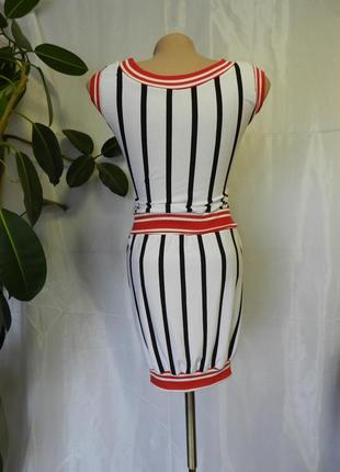 Крутий стильний костюм зі спідницею в смужку print disney мультяшний7 фото