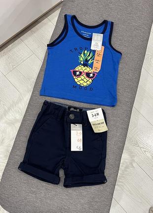 Набір на хлопчика котонові шорти та майка