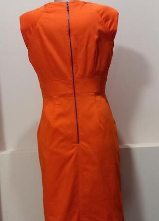 Котонова сукня плаття футляр оранжевого кольору4 фото