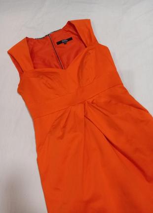 Котонова сукня плаття футляр оранжевого кольору5 фото