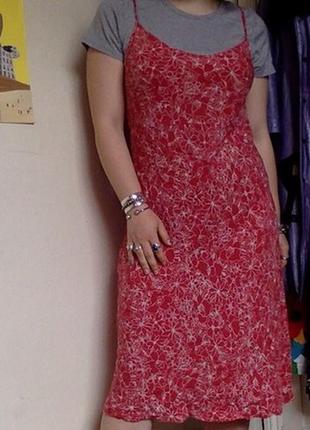 Распродажа! 🔥🔥🔥 красивое красное платье миди в узоры. р. м2 фото
