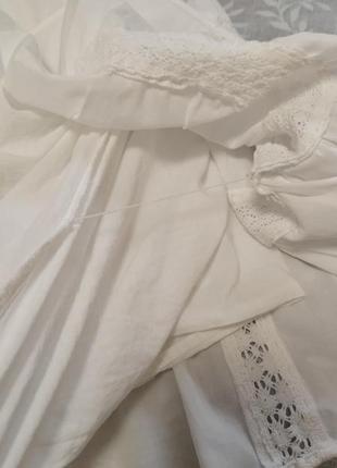 Белоснежное платье- сарафан с кружевом8 фото