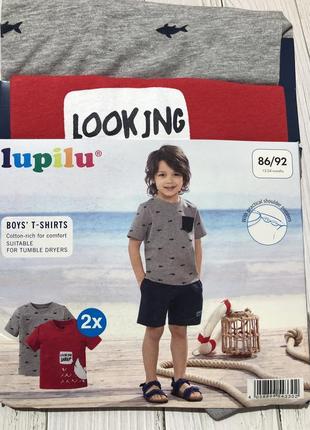 Комплект футболок lupilu на хлопчика, футболка на мальчика1 фото
