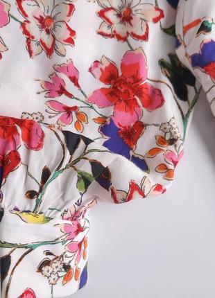 Блуза в цветочный принт оверсайз stradivarius4 фото