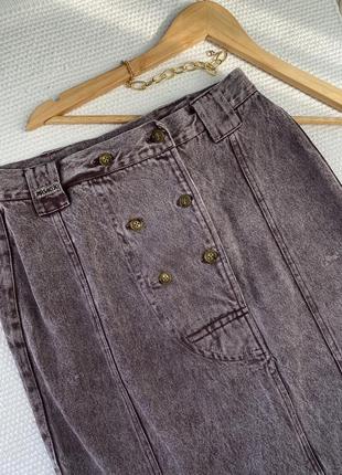 Длинная джинсовая юбка винтаж3 фото