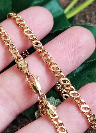 Ланцюжок xuping 4мм 50см плетіння пташине око медзолото позолота 18к ц314