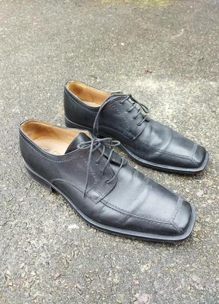 28 см - чёрные кожаные туфли roberto santi