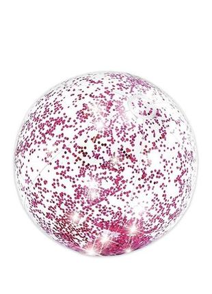 Intex надувной пляжный мяч "glitter" d = 51 см, с глиттером, от 3-х лет / мяч для игры на воде5 фото