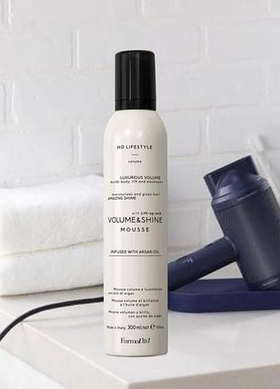 Мусс для придания объема и блеска farmavita hd life style volume & shine mousse, 300 ml