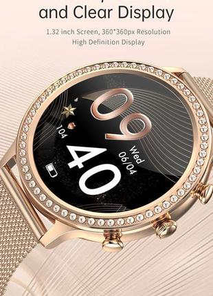 Жіночі сенсорні розумні смартгодинники smart watch fg50 золотисті. фітнес-браслет трекер із тонометром2 фото