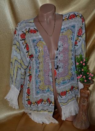Кардиган, накидка, яркая, легкая, под украинский стиль.