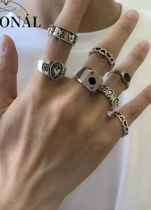 Стильные модные трендовые колечки кольца в стиле панк рок хип хоп гот мужские кольца колечка унисекс