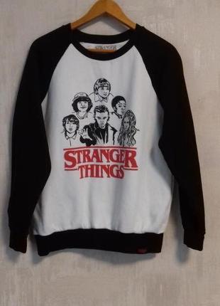 Світшот унісекс чорно білий толстовка очень странние дела stranger things pull & bear  netflix