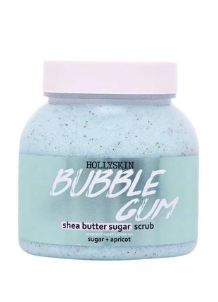 Сахарный скраб с маслом ши и перлитом hollyskin bubble gum