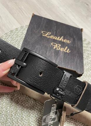 Ремень пояс мужской кожаный в стиле philipp plein /ремень пояс мужественный кожаный