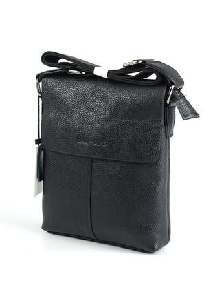 Мужская маленькая сумка из натуральной кожи, черная наплечная кожаная мини сумочка мессенджер3 фото