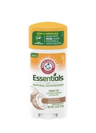 Прозорий дезодорант без металів arm&hammer essentials deodorant natural deodorizers coconut geranium