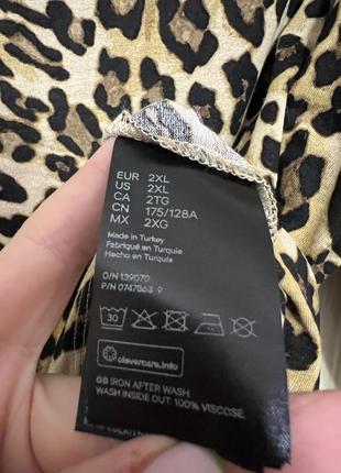 Лонгслив в леопардовый принт h&m 2xl батал4 фото