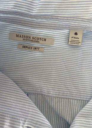 Рубашка в тонкую бело-голубую полоску от maison scotch6 фото