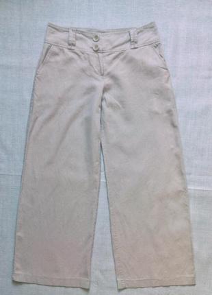 Летние широкие укороченные брюки лен 36 dorothy perkins2 фото