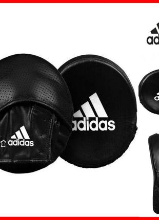Лапи боксерські круглі тренувальні adidas рукавички для боксу та єдиноборств шкіряні.