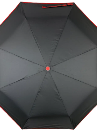 Класична парасоля-автомат на 8 спиць з червоною смужкою7 фото