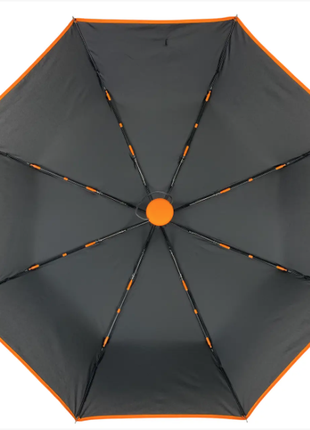 Класична парасоля-автомат на 8 спиць з помаранчевою смужкою3 фото