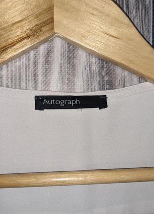 Шифоновая бежево-серая блуза autograph #23675 фото