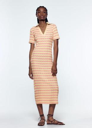 Плаття в стилі поло в полоску zara 5039/632