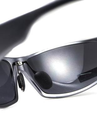 Очки защитные открытые global vision bad-ass-1 gunmetal (gray) серые в тёмной металлической оправе7 фото