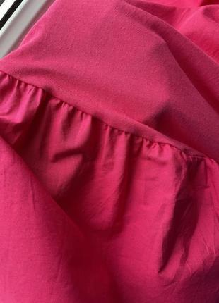 Рожева бавовняна ярусна сукня f&f ,англія4 фото