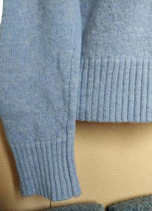 Свитер шерсть. шерстяной свитер. джемпер шерсть. нежно голубой свитер шерсть.3 фото