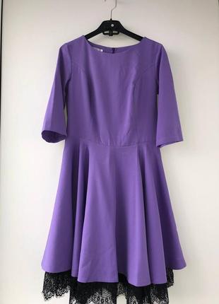 Платье с кружевом фиолет1 фото