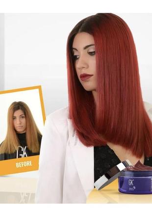 Global keratin red red bombshell маска для волосся з червоним відтінком4 фото