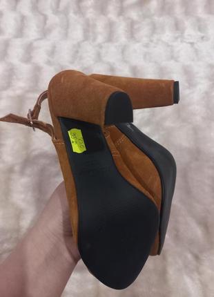 Уцінка ❗ коричневі туфлі жіночі/ руді туфлі замшеві