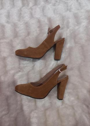 Уцінка ❗ коричневі туфлі жіночі/ руді туфлі замшеві