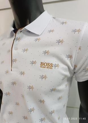 Красивая брендовая мужская футболка поло hugo boss7 фото