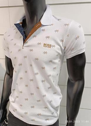 Красивая брендовая мужская футболка поло hugo boss8 фото