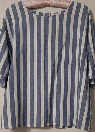 Блуза полоска лен вискоза