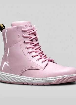 Мега стильные кожаные лакированные ботинки кроссовки на подошве пенке dr.martens malky  (оригинал)