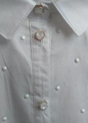 Гарна шкільна блузка з перлинами зіронька3 фото